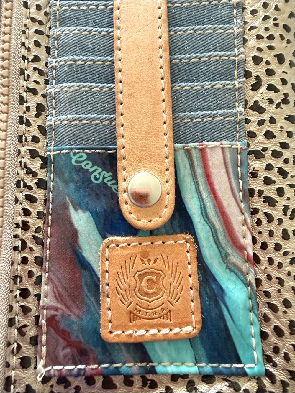Consuela Wesley Uptown Pebbled Texture Leather Crossbody Wallet Magnetic Closure - Picture 9 of 15